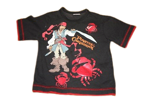 3-4 years old sticks and stones  pirates of the carribean t-shirt