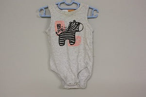 6-9 months -hippo and friend - "Z is for Zebra" baby grow