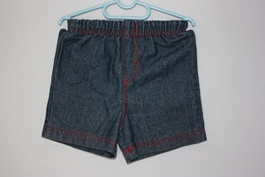 6-12 month ackermans chambray shorts with red stitch details