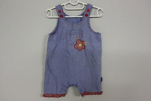 0-3 months chambray adjustable dungaree with easy access leg clips