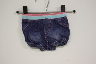 0-3 months cuddlesome elastic waisted denim nappy cover/shorts