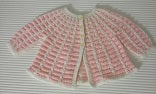 Unknown brand estimated 3-6 months pink and white knitted jersey