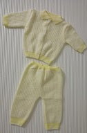 Unknown brand estimated 3-6 months yellow and white knitted jersey and pants