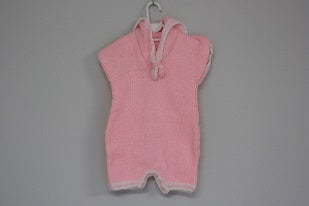 Newborn (estimated size) knitted pink romper