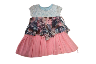 5-6 year old waterfall dress with tulle trim