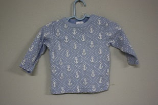 0-3 months edgars long sleeve top with easy access shoulder clips